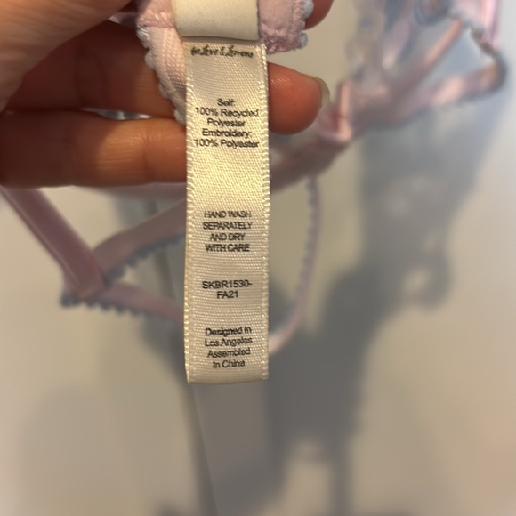 For Love And Lemons Foil Rose Pastel Blue and Pink Floral Bra - XS - Picture 6 of 6